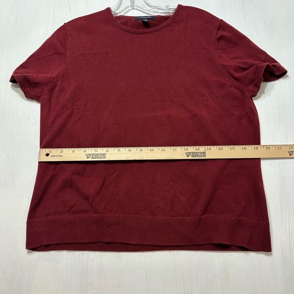 Lands’ End Women’s Twinset Sweater Cardigan & Shell Dark Burgundy L/P Cotton - Picture 3 of 11